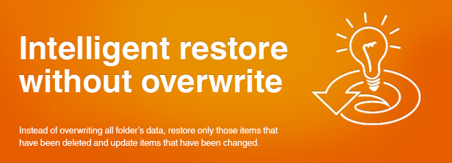 Instead of overwriting all folder’s data, restore only those items that have been deleted and update items that have been changed.